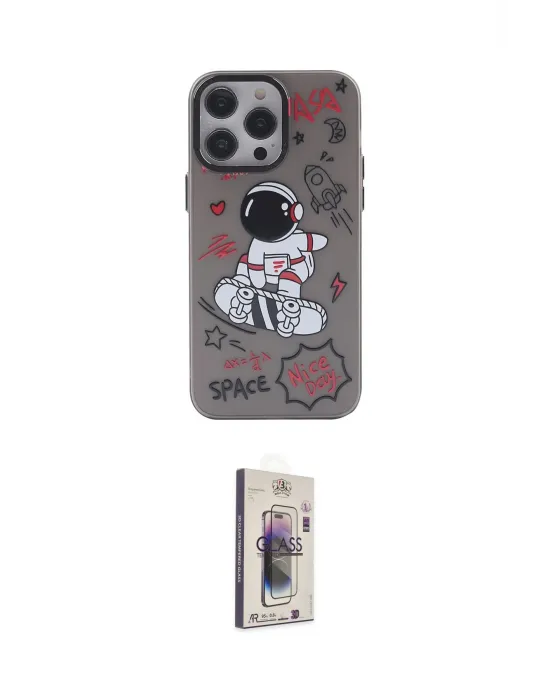 ieg™ iPhone 13 Pro Max Kılıf Zirve Form Özel Seri - Siyah Bilvis 3D Cam Ekran Koruyucu