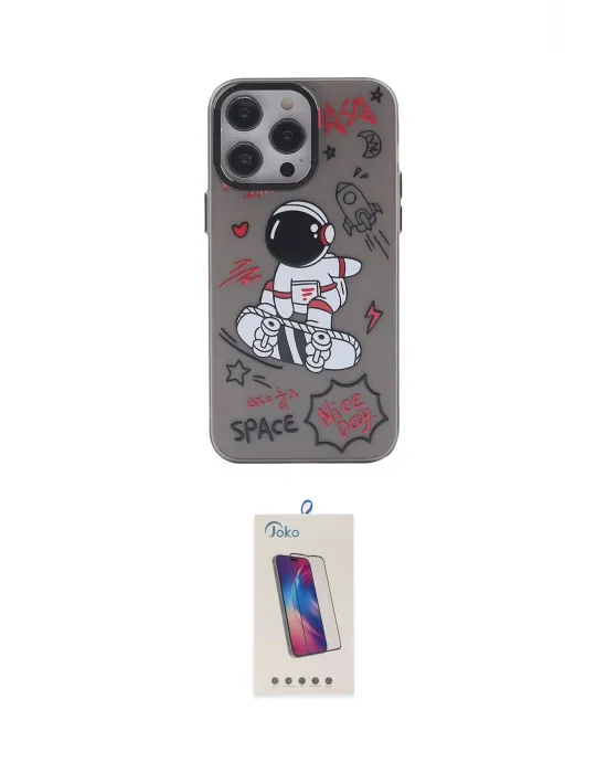 ieg™ iPhone 13 Pro Max Kılıf Zirve Form Özel Seri - Siyah Joko 5D Cam