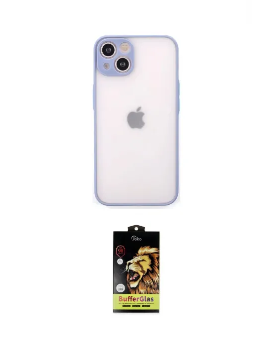 ieg™ iPhone 14 Kılıf Ahenk Çizgi Serisi - Siyah Buffer Cam Ekran Koruyucu