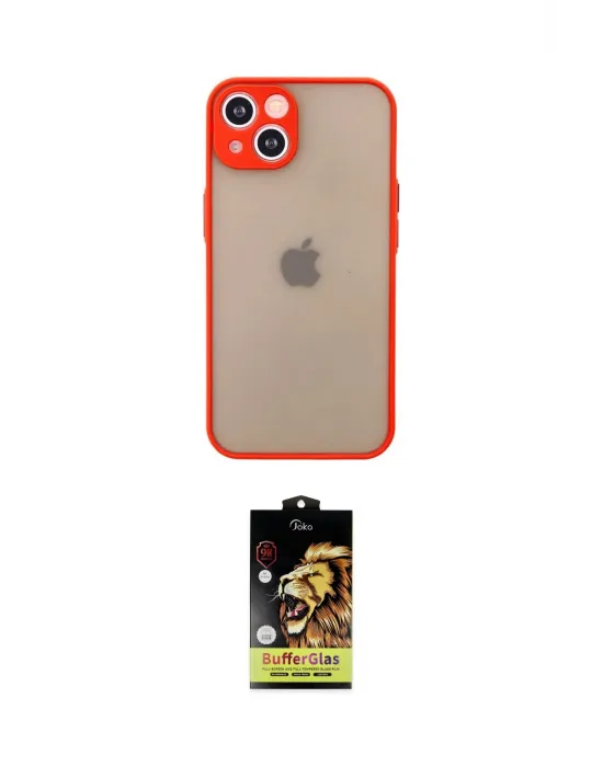 ieg™ iPhone 14 Kılıf Ahenk Çizgi Serisi - Siyah Buffer Cam Ekran Koruyucu