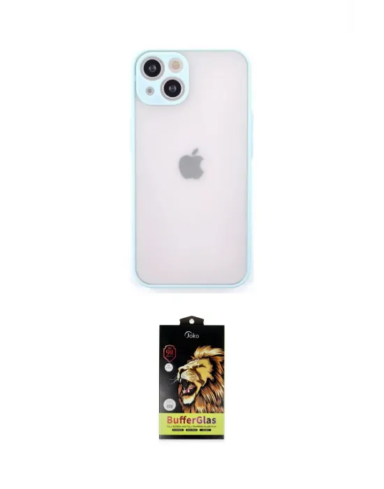 ieg™ iPhone 14 Kılıf Ahenk Çizgi Serisi - Siyah Buffer Cam Ekran Koruyucu