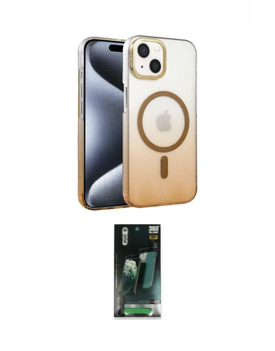 ieg™ iPhone 14 Kılıf Ahenk Doku Özel Seri - Şeffaf 360 Full Body Arka Koruyucu