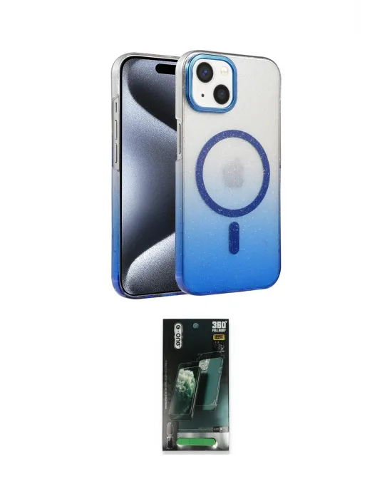 ieg™ iPhone 14 Kılıf Ahenk Doku Özel Seri - Şeffaf 360 Full Body Arka Koruyucu