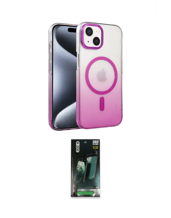 ieg™ iPhone 14 Kılıf Ahenk Doku Özel Seri - Şeffaf 360 Full Body Arka Koruyucu