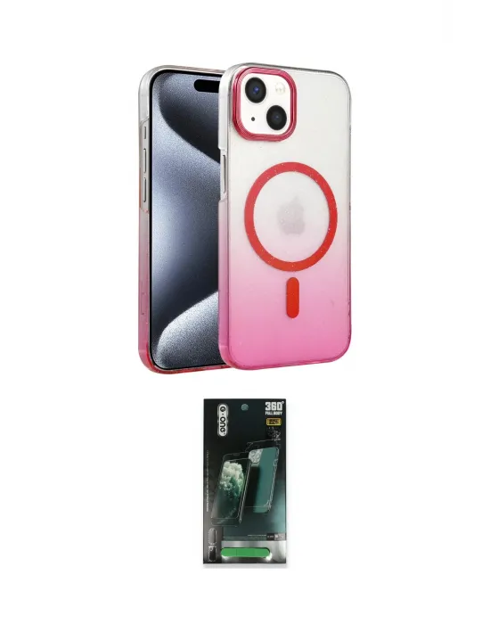 ieg™ iPhone 14 Kılıf Ahenk Doku Özel Seri - Şeffaf 360 Full Body Arka Koruyucu