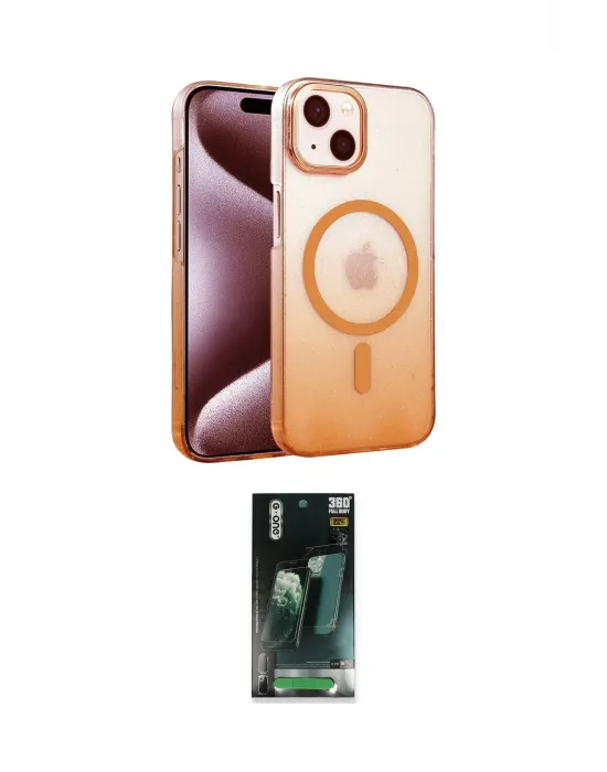 ieg™ iPhone 14 Kılıf Ahenk Doku Özel Seri - Şeffaf 360 Full Body Arka Koruyucu