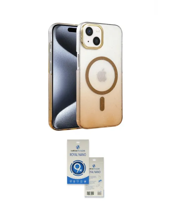 ieg™ iPhone 14 Kılıf Ahenk Doku Özel Seri - Şeffaf Royal Nano Ekran Koruyucu