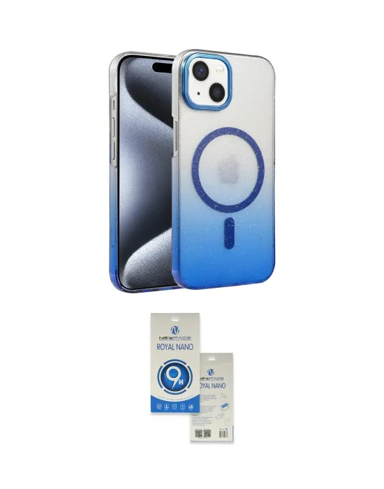 ieg™ iPhone 14 Kılıf Ahenk Doku Özel Seri - Şeffaf Royal Nano Ekran Koruyucu