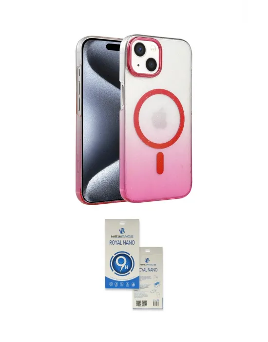 ieg™ iPhone 14 Kılıf Ahenk Doku Özel Seri - Şeffaf Royal Nano Ekran Koruyucu