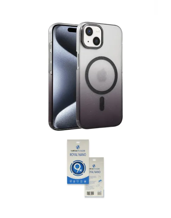 ieg™ iPhone 14 Kılıf Ahenk Doku Özel Seri - Şeffaf Royal Nano Ekran Koruyucu