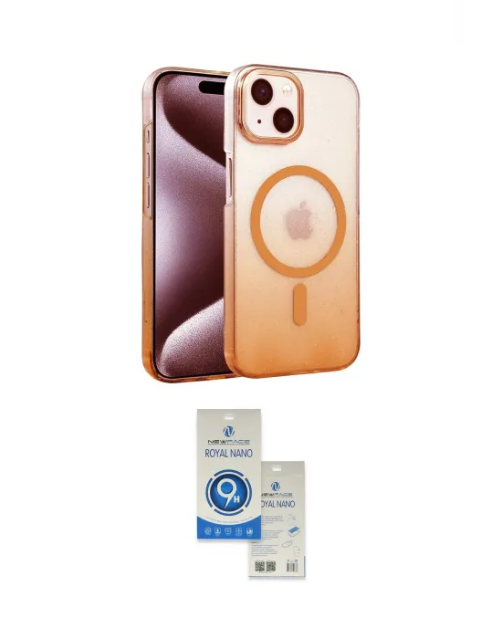 ieg™ iPhone 14 Kılıf Ahenk Doku Özel Seri - Şeffaf Royal Nano Ekran Koruyucu