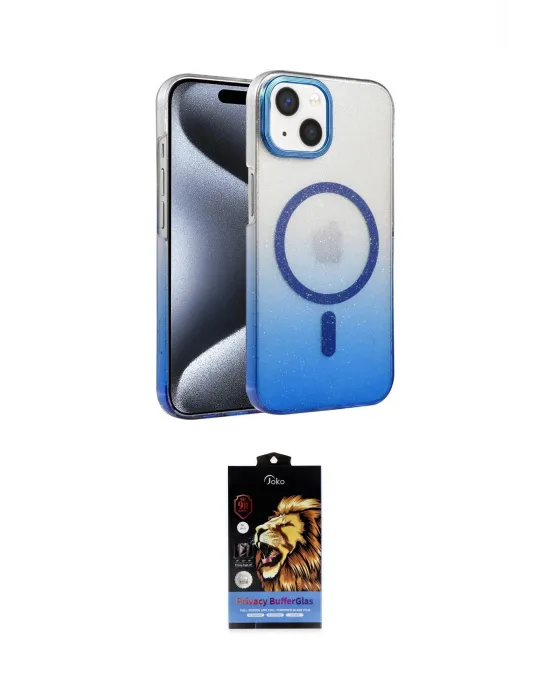 ieg™ iPhone 14 Kılıf Ahenk Doku Özel Seri - Siyah Buffer Hayalet Cam Ekran Koruyucu