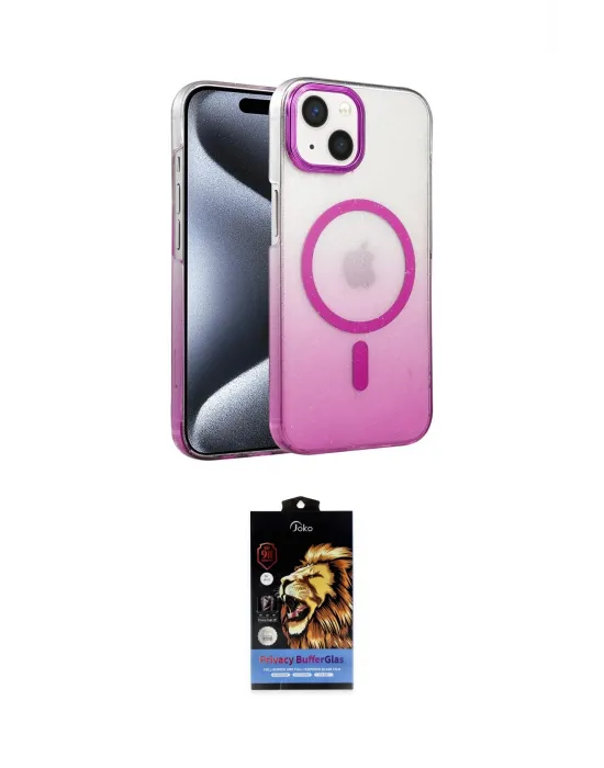 ieg™ iPhone 14 Kılıf Ahenk Doku Özel Seri - Siyah Buffer Hayalet Cam Ekran Koruyucu