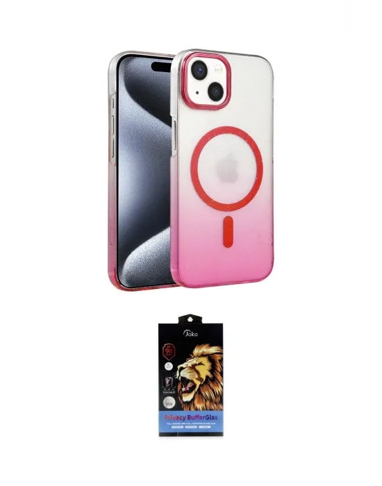 ieg™ iPhone 14 Kılıf Ahenk Doku Özel Seri - Siyah Buffer Hayalet Cam Ekran Koruyucu