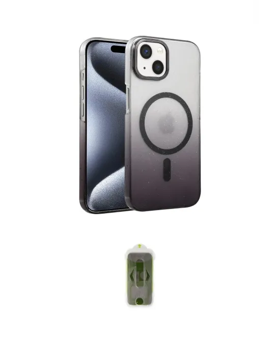 ieg™ iPhone 14 Kılıf Ahenk Doku Özel Seri - Siyah Joko Magic 5D Hayalet Cam