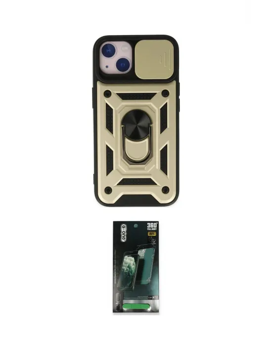 ieg™ iPhone 14 Kılıf Ahenk Klasik - Şeffaf 360 Full Body Arka Koruyucu