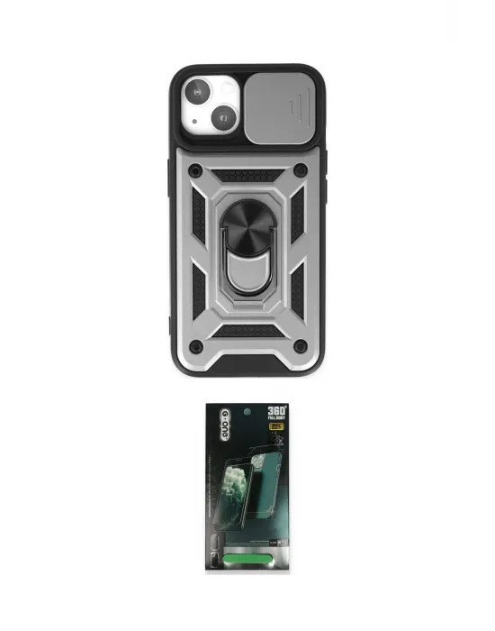 ieg™ iPhone 14 Kılıf Ahenk Klasik - Şeffaf 360 Full Body Arka Koruyucu