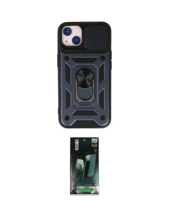 ieg™ iPhone 14 Kılıf Ahenk Klasik - Şeffaf 360 Full Body Arka Koruyucu