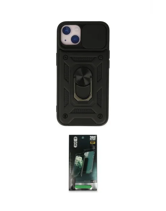 ieg™ iPhone 14 Kılıf Ahenk Klasik - Şeffaf 360 Full Body Arka Koruyucu