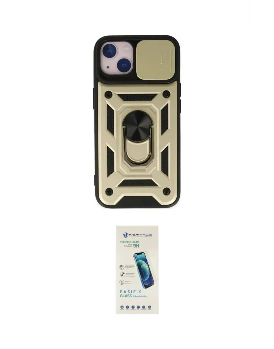 ieg™ iPhone 14 Kılıf Ahenk Klasik - Şeffaf Pasifik Cam Ekran Koruyucu