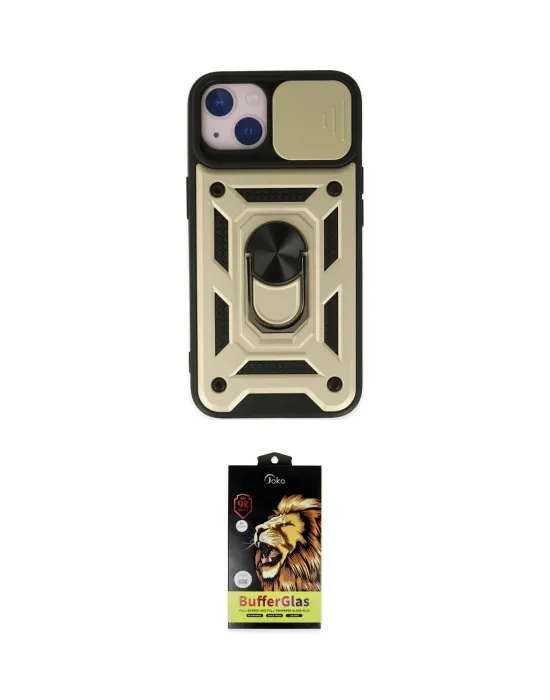 ieg™ iPhone 14 Kılıf Ahenk Klasik - Siyah Buffer Cam Ekran Koruyucu