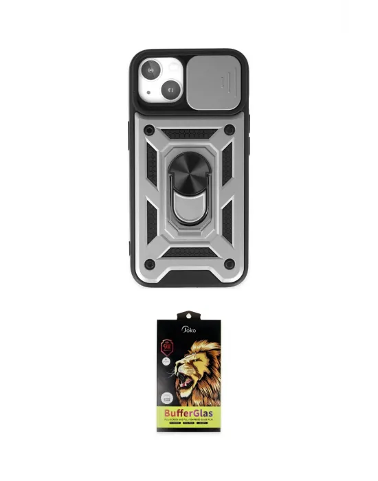 ieg™ iPhone 14 Kılıf Ahenk Klasik - Siyah Buffer Cam Ekran Koruyucu