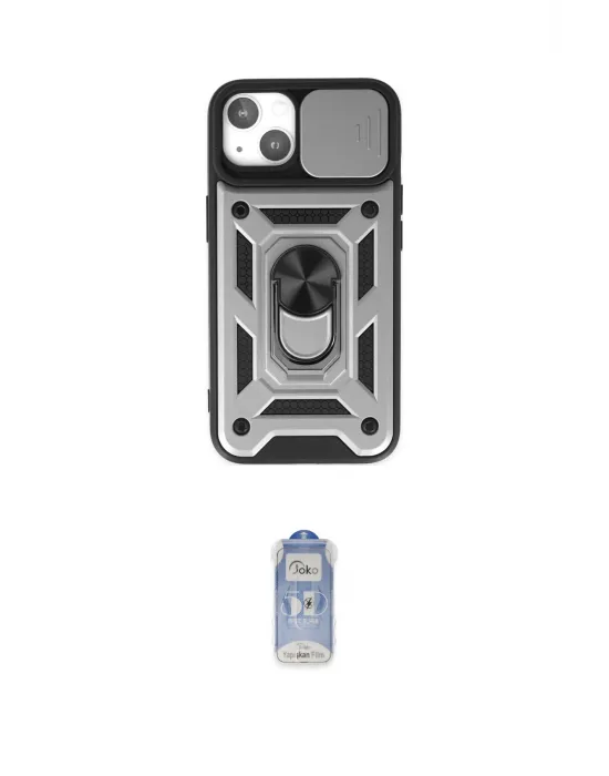 ieg™ iPhone 14 Kılıf Ahenk Klasik - Siyah Joko Magic 5D Cam