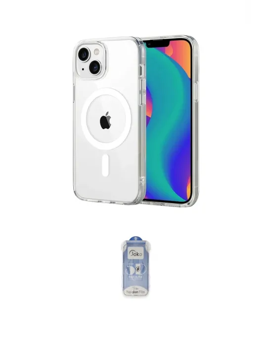ieg™ iPhone 14 Kılıf Ahenk Minimal Serisi - Siyah Joko Magic 5D Cam
