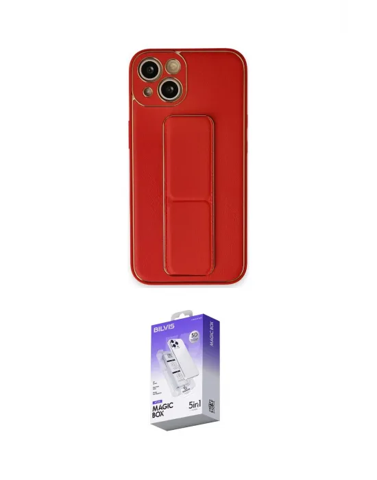 ieg™ iPhone 14 Kılıf Akış Doku - Siyah Bilvis 5in1 3D Magic Cam Ekran Koruyucu