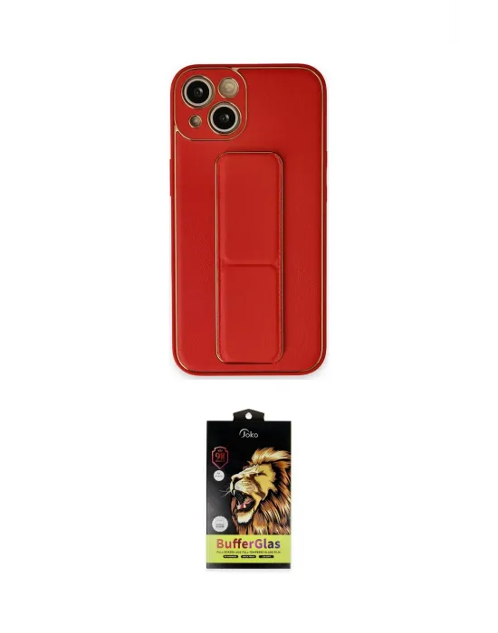 ieg™ iPhone 14 Kılıf Akış Doku - Siyah Buffer Cam Ekran Koruyucu