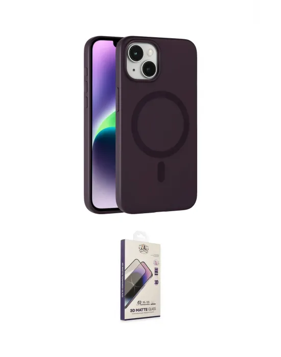 ieg™ iPhone 14 Kılıf Çekirdek Modern Prime - Siyah Bilvis 3D Mat Cam Ekran Koruyucu