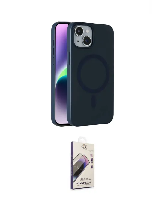 ieg™ iPhone 14 Kılıf Çekirdek Modern Prime - Siyah Bilvis 3D Mat Cam Ekran Koruyucu
