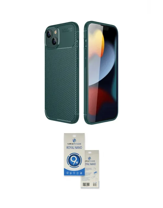 ieg™ iPhone 14 Kılıf Eksen Form Prime - Şeffaf Royal Nano Ekran Koruyucu