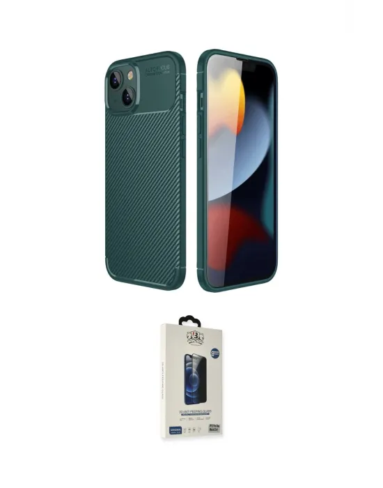ieg™ iPhone 14 Kılıf Eksen Form Prime - Siyah Bilvis Hayalet Cam Ekran Koruyucu