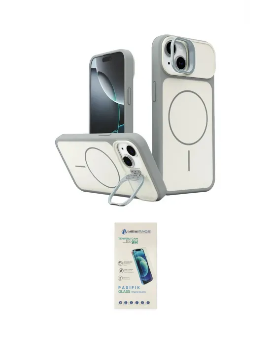 ieg™ iPhone 14 Kılıf İz Modern Prime - Şeffaf Pasifik Cam Ekran Koruyucu