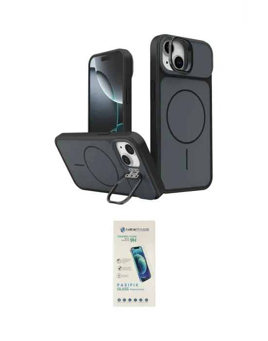 ieg™ iPhone 14 Kılıf İz Modern Prime - Şeffaf Pasifik Cam Ekran Koruyucu