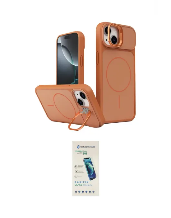 ieg™ iPhone 14 Kılıf İz Modern Prime - Şeffaf Pasifik Cam Ekran Koruyucu