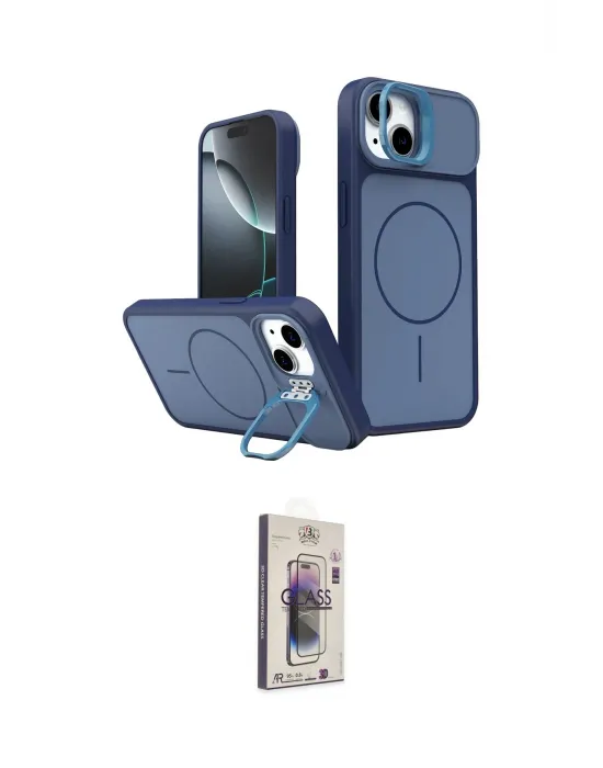ieg™ iPhone 14 Kılıf İz Modern Prime - Siyah Bilvis 3D Cam Ekran Koruyucu