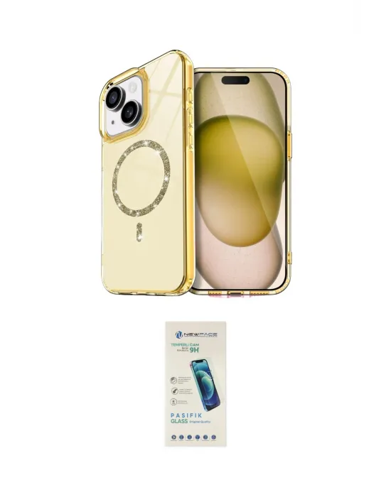 ieg™ iPhone 14 Kılıf Kıvılcım Form Prime - Şeffaf Pasifik Cam Ekran Koruyucu