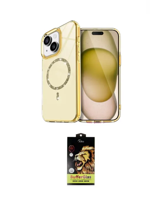 ieg™ iPhone 14 Kılıf Kıvılcım Form Prime - Siyah Buffer Cam Ekran Koruyucu