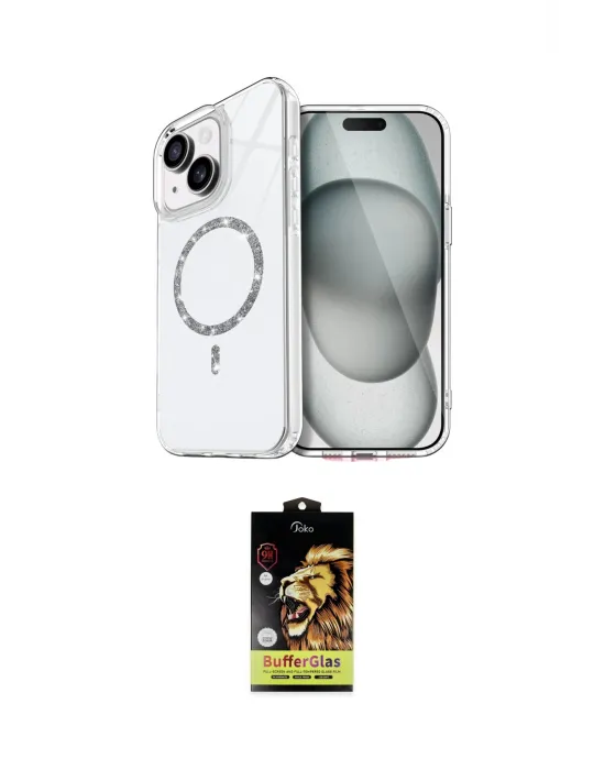 ieg™ iPhone 14 Kılıf Kıvılcım Form Prime - Siyah Buffer Cam Ekran Koruyucu