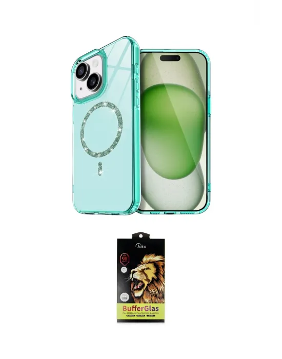 ieg™ iPhone 14 Kılıf Kıvılcım Form Prime - Siyah Buffer Cam Ekran Koruyucu