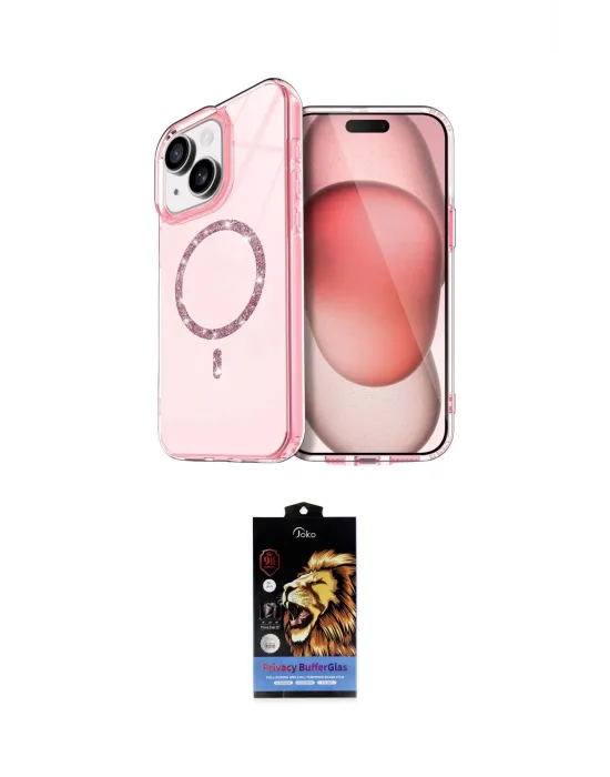 ieg™ iPhone 14 Kılıf Kıvılcım Form Prime - Siyah Buffer Hayalet Cam Ekran Koruyucu