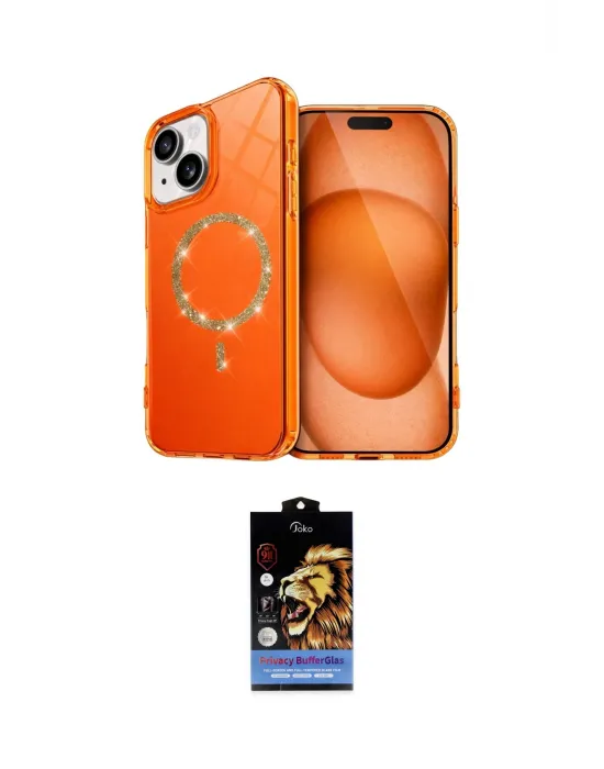 ieg™ iPhone 14 Kılıf Kıvılcım Form Prime - Siyah Buffer Hayalet Cam Ekran Koruyucu