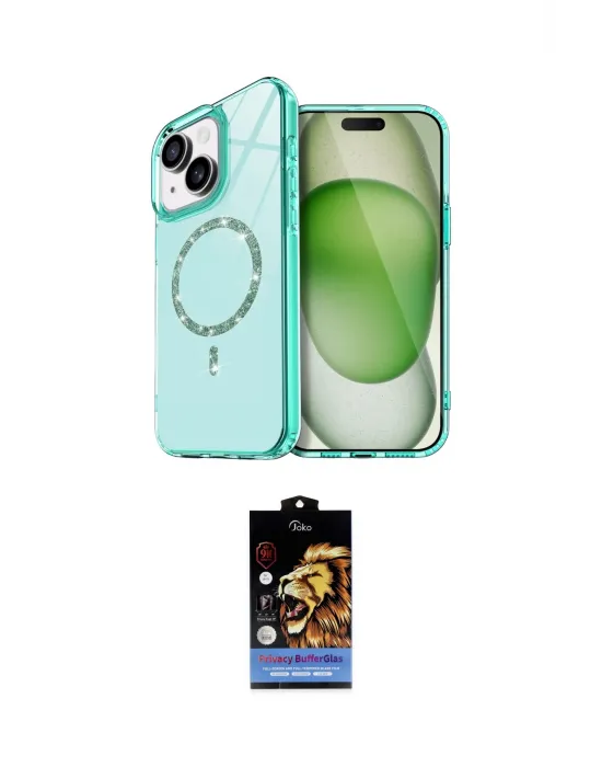 ieg™ iPhone 14 Kılıf Kıvılcım Form Prime - Siyah Buffer Hayalet Cam Ekran Koruyucu