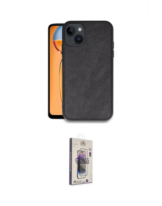 ieg™ iPhone 14 Kılıf Kıvılcım Işık Serisi - Siyah Bilvis 3D Cam Ekran Koruyucu