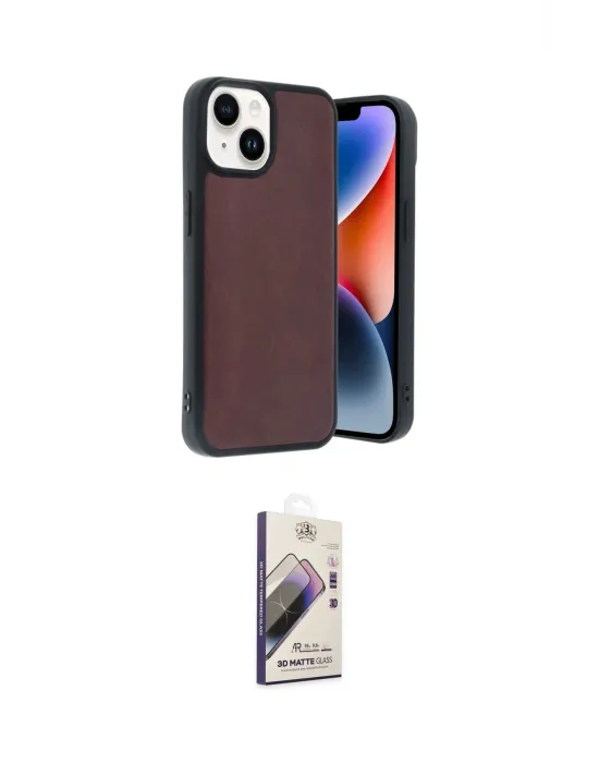 ieg™ iPhone 14 Kılıf Kıvılcım Işık Serisi - Siyah Bilvis 3D Mat Cam Ekran Koruyucu