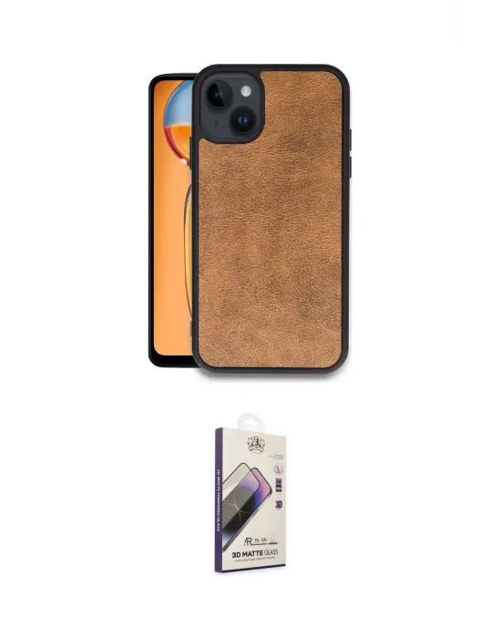 ieg™ iPhone 14 Kılıf Kıvılcım Işık Serisi - Siyah Bilvis 3D Mat Cam Ekran Koruyucu