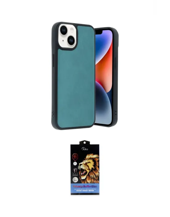 ieg™ iPhone 14 Kılıf Kıvılcım Işık Serisi - Siyah Buffer Hayalet Cam Ekran Koruyucu
