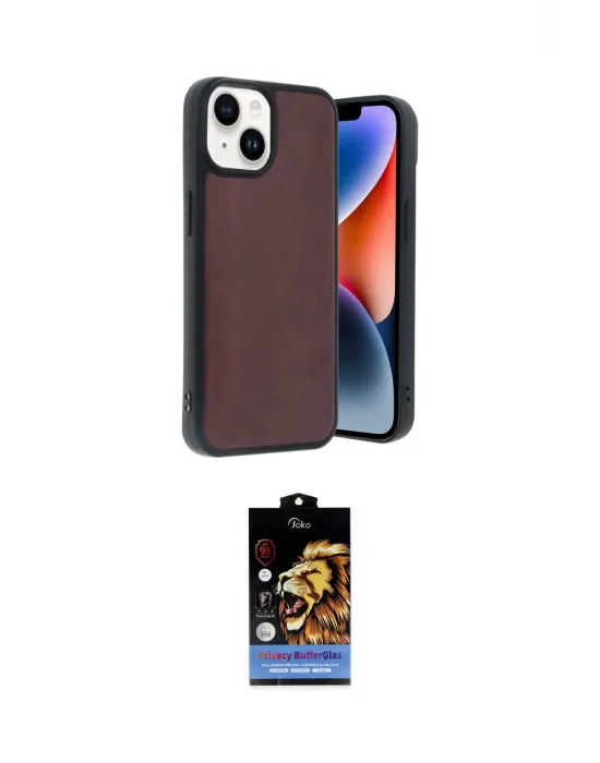 ieg™ iPhone 14 Kılıf Kıvılcım Işık Serisi - Siyah Buffer Hayalet Cam Ekran Koruyucu